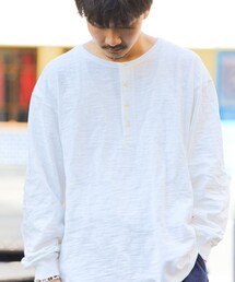 HINSON | HINSON/ヒンソン 別注 ヘンリーネックスラブLS TEE/ヘンリーネックTシャツ/ロンT(Tシャツ/カットソー)