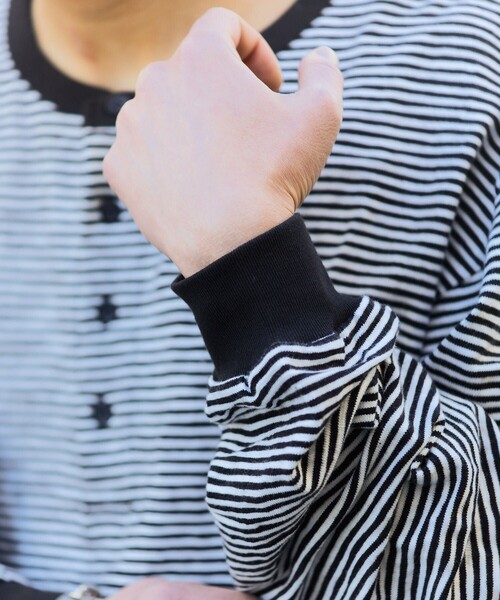 HINSON（ヒンソン）の「HINSON/ヒンソン 別注 ヘンリーネックスラブLS TEE/ヘンリーネックTシャツ/ロンT（Tシャツ/カットソー・メンズ・その他9/ブラック/オリーブ/ホワイト・MEDIUM/LARGE）」の5枚目の写真