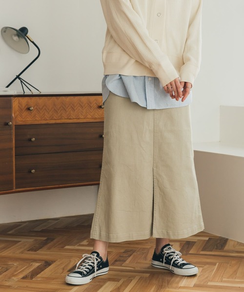 FORK&SPOON(フォークアンドスプーン)の「FORK&SPOON フロントスリットマキシスカート(スカート・レディース・ベージュ/チャコールグレー・2/1)」の18枚目の写真