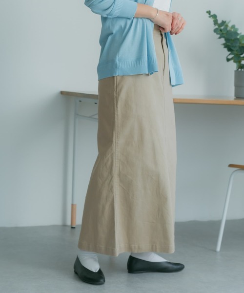 FORK&SPOON(フォークアンドスプーン)の「FORK&SPOON フロントスリットマキシスカート(スカート・レディース・ベージュ/チャコールグレー・2/1)」の4枚目の写真