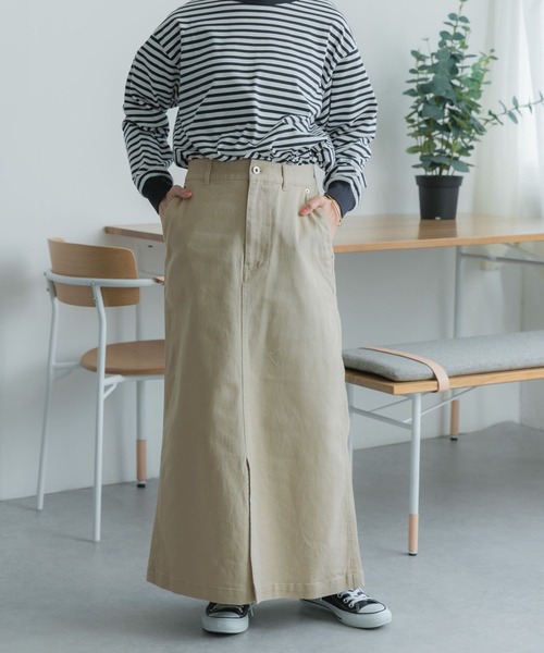 FORK&SPOON(フォークアンドスプーン)の「FORK&SPOON フロントスリットマキシスカート(スカート・レディース・ベージュ/チャコールグレー・2/1)」の14枚目の写真