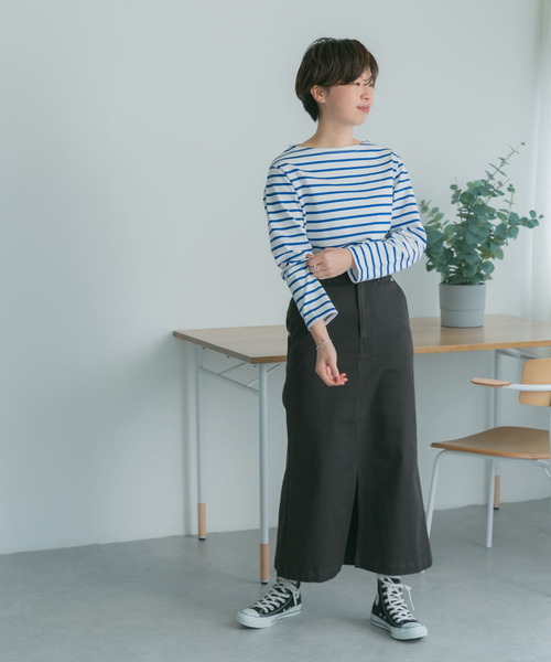 FORK&SPOON(フォークアンドスプーン)の「FORK&SPOON フロントスリットマキシスカート(スカート・レディース・ベージュ/チャコールグレー・2/1)」の21枚目の写真