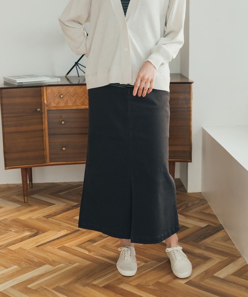 FORK&SPOON(フォークアンドスプーン)の「FORK&SPOON フロントスリットマキシスカート(スカート・レディース・ベージュ/チャコールグレー・2/1)」の16枚目の写真