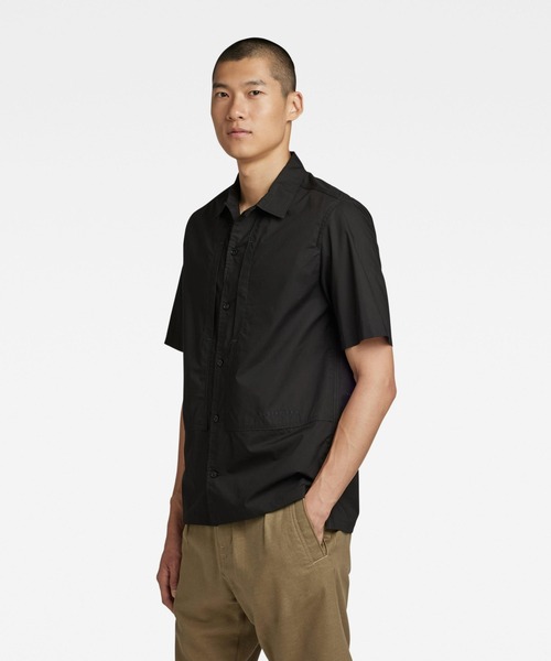 G-STAR（ジースター）の「UTILITY PANEL SHIRT/ショートスリーブ/ワークシャツ（シャツ/ブラウス・メンズ・ダークブラック/ホワイト・X-SMALL/SMALL/MEDIUM/LARGE/X-LARGE）」の3枚目の写真