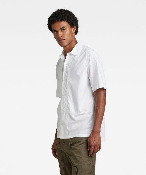 G-STAR（ジースター）の「UTILITY PANEL SHIRT/ショートスリーブ/ワークシャツ（シャツ/ブラウス・メンズ・ダークブラック/ホワイト・X-SMALL/SMALL/MEDIUM/LARGE/X-LARGE）」の8枚目の写真