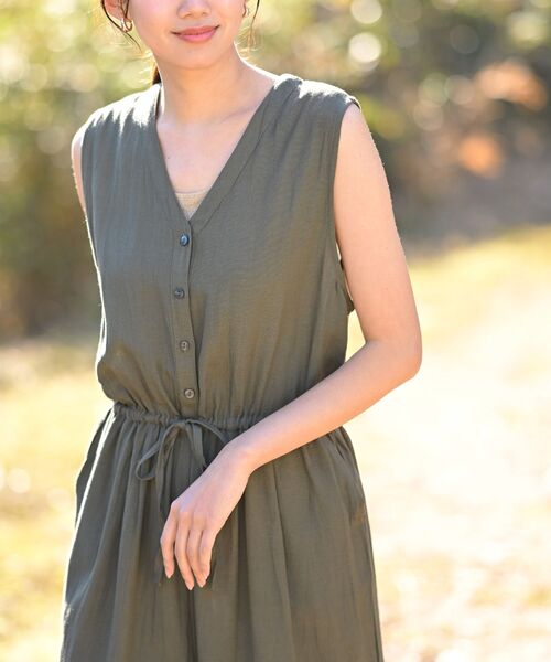 ソウルベリー　サロペット　オールインワン　ノースリーブ　Vネック KOBE LETTUCE ディープネックフリルオールインワン レディース
