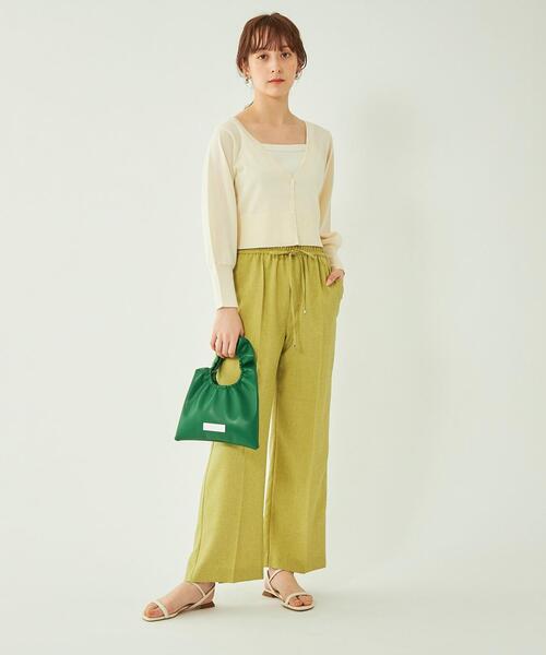green label relaxing(グリーンレーベルリラクシング)の「コットン アセテート ショート カーディガン -ウォッシャブル-(カーディガン/ボレロ・レディース・ブラウン/オフホワイト/イエロー・FREE)」の16枚目の写真