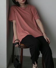 【Anss.me】フレアヘムハーフスリーブTシャツ