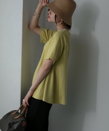 【Anss.me】フレアヘムハーフスリーブTシャツ