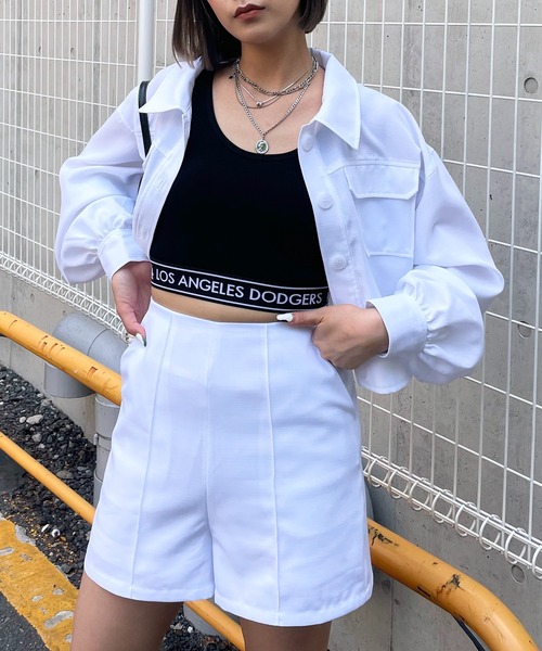 SPIRALGIRL（スパイラルガール）の「リネンライクショートパンツ（その他パンツ・レディース・グレー/ホワイト/グリーン・FREE）」の8枚目の写真