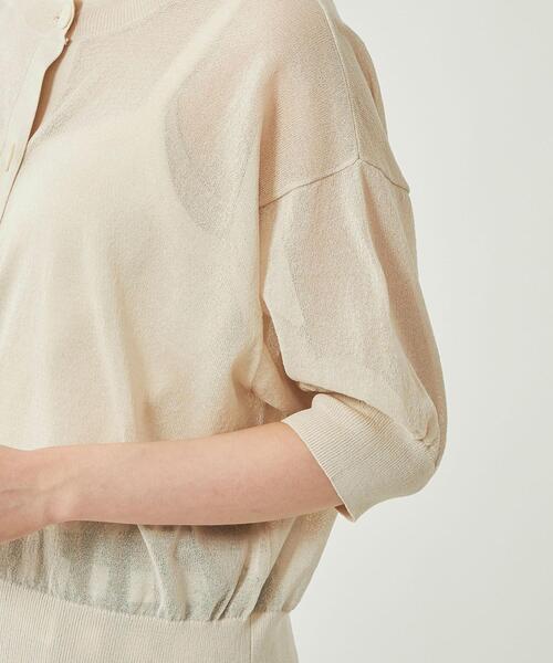 green label relaxing(グリーンレーベルリラクシング)の「ペーパーミックス 2WAY カーディガン -ウォッシャブル-(カーディガン/ボレロ・レディース・ナチュラル/ブラック/ブラウン・FREE)」の14枚目の写真