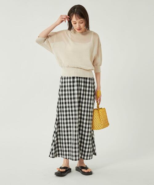 green label relaxing(グリーンレーベルリラクシング)の「ペーパーミックス 2WAY カーディガン -ウォッシャブル-(カーディガン/ボレロ・レディース・ナチュラル/ブラック/ブラウン・FREE)」の17枚目の写真