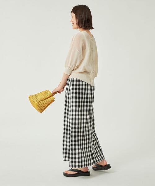 green label relaxing(グリーンレーベルリラクシング)の「ペーパーミックス 2WAY カーディガン -ウォッシャブル-(カーディガン/ボレロ・レディース・ナチュラル/ブラック/ブラウン・FREE)」の18枚目の写真