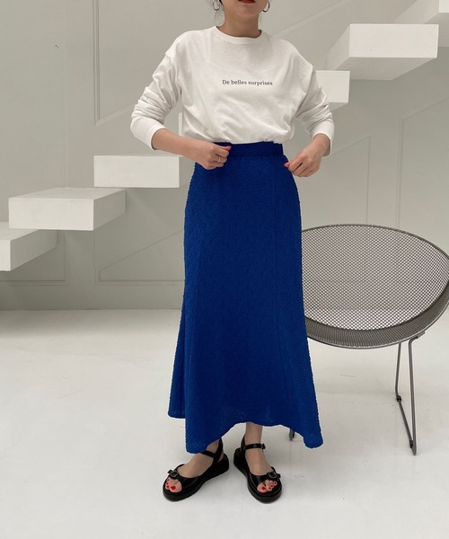 LOWRYS FARM(ローリーズファーム)の「シャーリングフレアスカート2(スカート・レディース・ブルー/ブラック/アイボリー・FREE)」の12枚目の写真