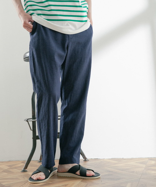 ITEMS URBANRESEARCH（アイテムズ アーバンリサーチ）の「テーパーシルエット麻レーヨンRelaxパンツ（その他パンツ・メンズ・ベージュ/ネイビー/ブラック・MEDIUM/LARGE）」の3枚目の写真