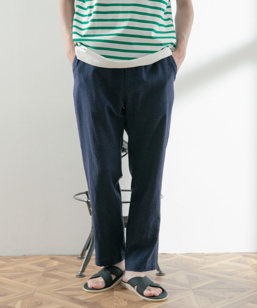 ITEMS URBANRESEARCH（アイテムズ アーバンリサーチ）の「テーパーシルエット麻レーヨンRelaxパンツ（その他パンツ・メンズ・ベージュ/ネイビー/ブラック・MEDIUM/LARGE）」の5枚目の写真