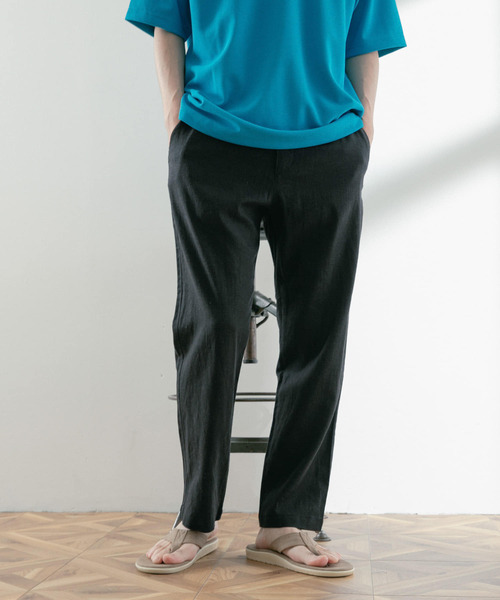 ITEMS URBANRESEARCH（アイテムズ アーバンリサーチ）の「テーパーシルエット麻レーヨンRelaxパンツ（その他パンツ・メンズ・ベージュ/ネイビー/ブラック・MEDIUM/LARGE）」の9枚目の写真