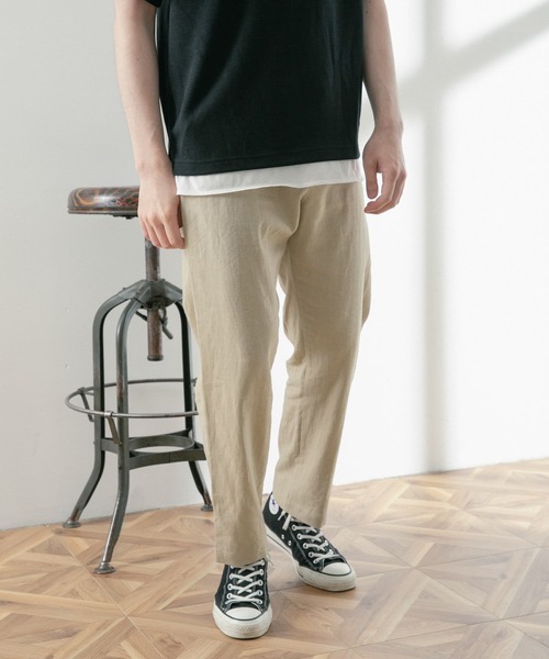 ITEMS URBANRESEARCH（アイテムズ アーバンリサーチ）の「テーパーシルエット麻レーヨンRelaxパンツ（その他パンツ・メンズ・ベージュ/ネイビー/ブラック・MEDIUM/LARGE）」の13枚目の写真