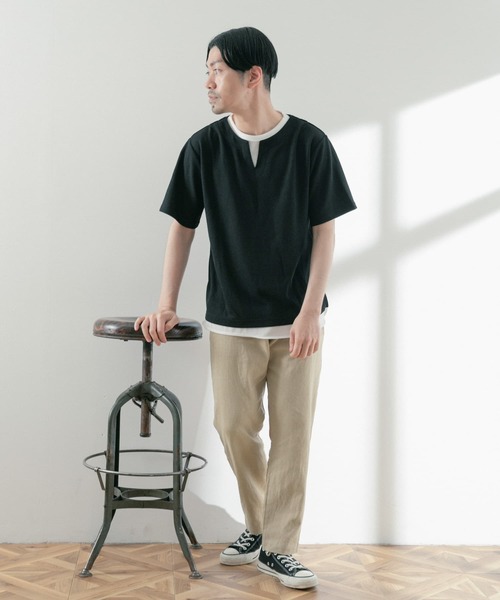 ITEMS URBANRESEARCH（アイテムズ アーバンリサーチ）の「テーパーシルエット麻レーヨンRelaxパンツ（その他パンツ・メンズ・ベージュ/ネイビー/ブラック・MEDIUM/LARGE）」の16枚目の写真