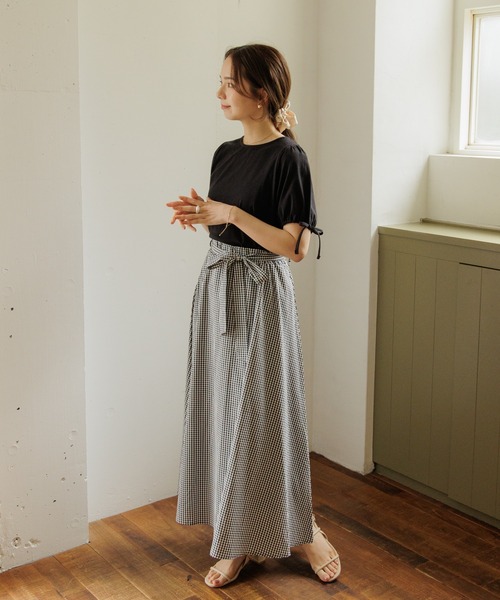 flower（フラワー）の「リボンカフティーズ（Tシャツ/カットソー・レディース・ブラック/ホワイト/ホワイト系その他・FREE）」の18枚目の写真