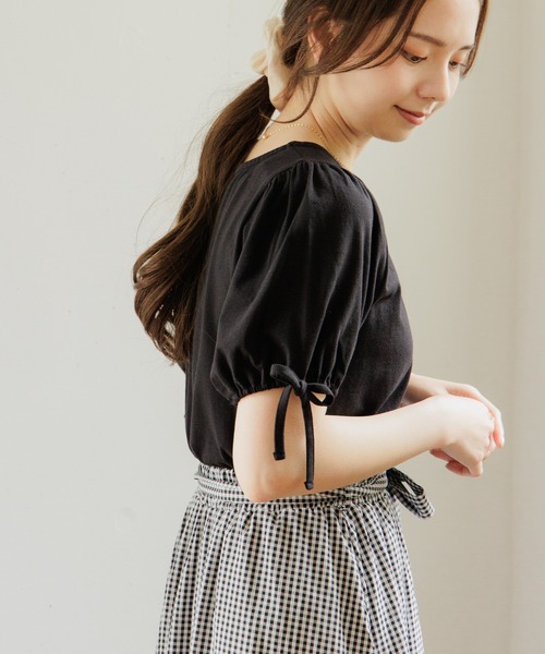 flower（フラワー）の「リボンカフティーズ（Tシャツ/カットソー・レディース・ブラック/ホワイト/ホワイト系その他・FREE）」の20枚目の写真