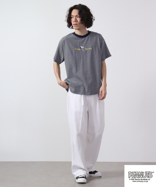 PEANUTS（ピーナッツ）の「PEANUTS スヌーピー ボーダー Tシャツ 半袖（Tシャツ/カットソー・レディース・チャコールグレー/杢グレー/ネイビー系/グレー系その他/グレー系その他2/ネイビー・M/L）」の13枚目の写真