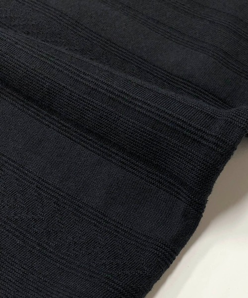 A.S.M（エーエスエム）の「ジャカードボーダー / ホリゾンタルカラー ポロシャツ（半袖）（ポロシャツ・メンズ・ブラック/ホワイト/ネイビー・48/50）」の8枚目の写真