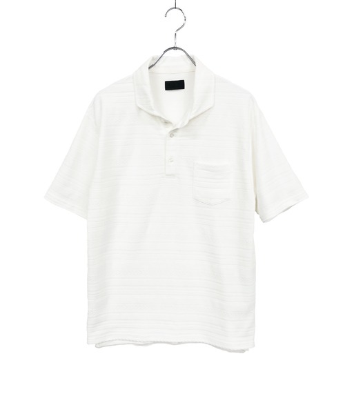 A.S.M（エーエスエム）の「ジャカードボーダー / ホリゾンタルカラー ポロシャツ（半袖）（ポロシャツ・メンズ・ブラック/ホワイト/ネイビー・48/50）」の18枚目の写真