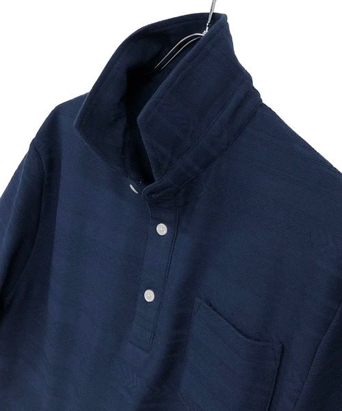 A.S.M（エーエスエム）の「ジャカードボーダー / ホリゾンタルカラー ポロシャツ（半袖）（ポロシャツ・メンズ・ブラック/ホワイト/ネイビー・48/50）」の15枚目の写真