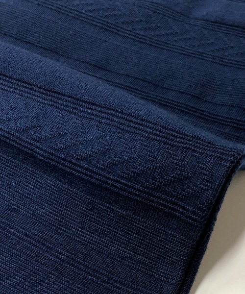 A.S.M（エーエスエム）の「ジャカードボーダー / ホリゾンタルカラー ポロシャツ（半袖）（ポロシャツ・メンズ・ブラック/ホワイト/ネイビー・48/50）」の4枚目の写真