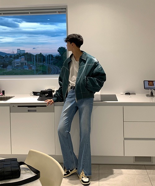 ASCLO（エジュクロ）の「ASCLO  Viper Stitch Leather Jacket（ライダースジャケット・メンズ・ブルーグリーン/ブラック・FREE）」の9枚目の写真