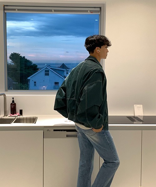 ASCLO（エジュクロ）の「ASCLO  Viper Stitch Leather Jacket（ライダースジャケット・メンズ・ブルーグリーン/ブラック・FREE）」の3枚目の写真