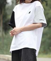 【Bk】【KANGOL】刺繍ビッグサイズ クルーネックTシャツ