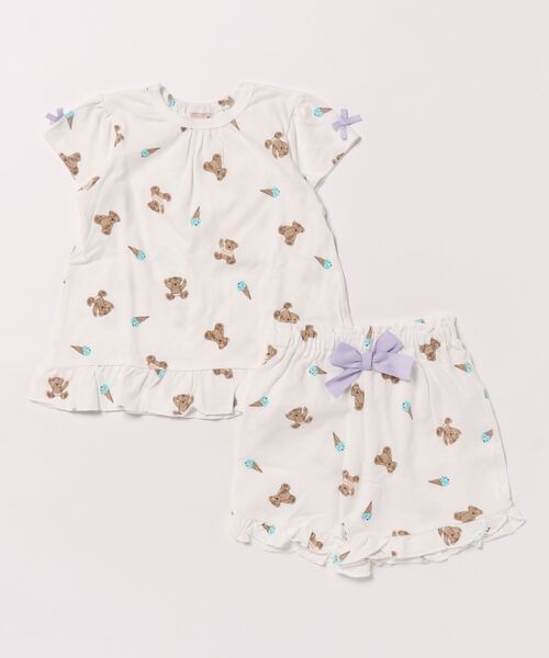 petit main（プティマイン）の「Girlsアソートパジャマ（セットアップ・キッズ・マルチ/ライトピンク/オフホワイト・80ｃｍ/90cm/100cm/110cm/120cm/130cm）」の5枚目の写真