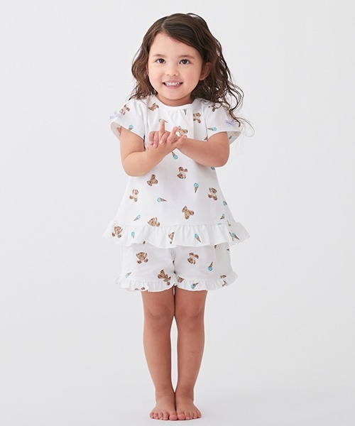 petit main（プティマイン）の「Girlsアソートパジャマ（セットアップ・キッズ・マルチ/ライトピンク/オフホワイト・80ｃｍ/90cm/100cm/110cm/120cm/130cm）」の7枚目の写真