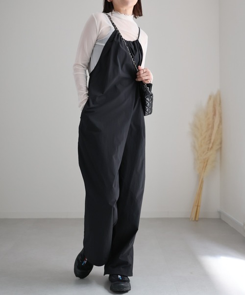 ap retro（アプレトロ）の「ナイロンサロペットPT（サロペット/オーバーオール・レディース・グレイッシュベージュ/ブラウン/チャコールグレー/ブラック・FREE）」の6枚目の写真