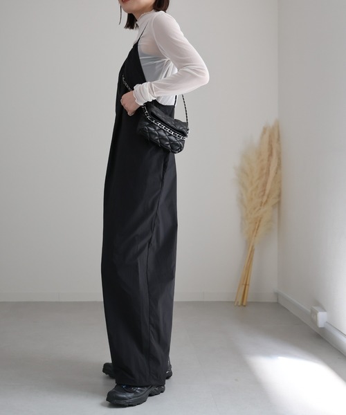 ap retro（アプレトロ）の「ナイロンサロペットPT（サロペット/オーバーオール・レディース・グレイッシュベージュ/ブラウン/チャコールグレー/ブラック・FREE）」の7枚目の写真