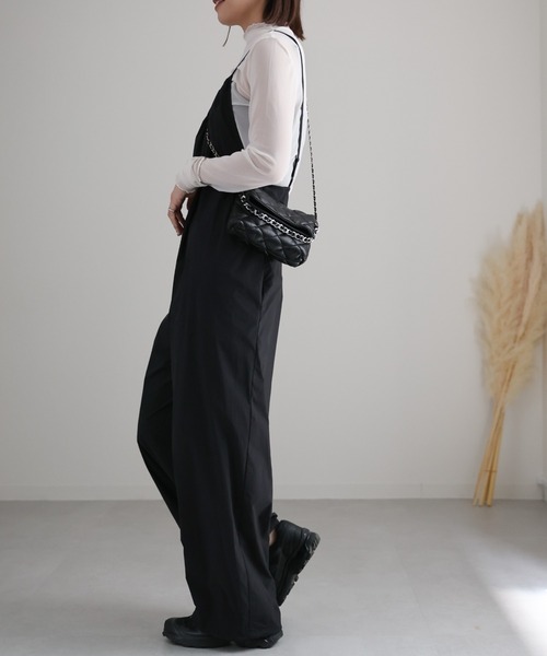 ap retro（アプレトロ）の「ナイロンサロペットPT（サロペット/オーバーオール・レディース・グレイッシュベージュ/ブラウン/チャコールグレー/ブラック・FREE）」の8枚目の写真