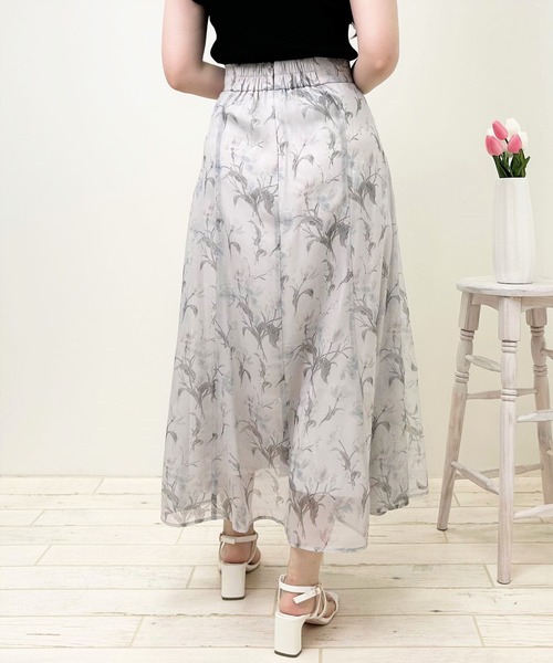 INGNI（イング）の「花柄オーガンジー／スカート（スカート・レディース・ブルー/イエロー・FREE）」の5枚目の写真