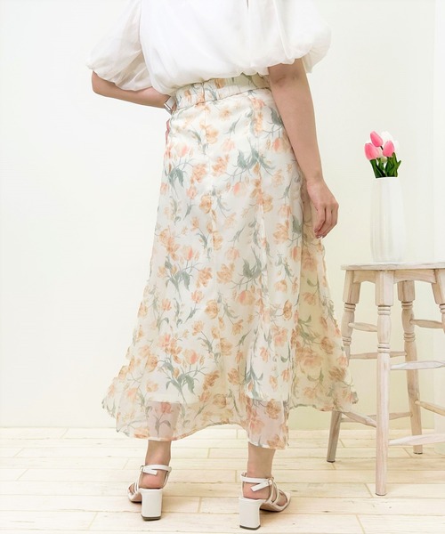 INGNI（イング）の「花柄オーガンジー／スカート（スカート・レディース・ブルー/イエロー・FREE）」の9枚目の写真