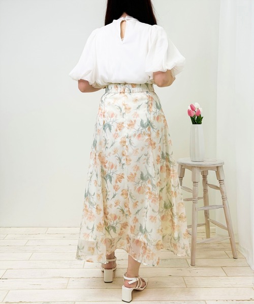 INGNI（イング）の「花柄オーガンジー／スカート（スカート・レディース・ブルー/イエロー・FREE）」の12枚目の写真