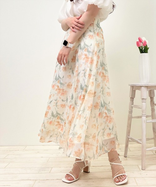 INGNI（イング）の「花柄オーガンジー／スカート（スカート・レディース・ブルー/イエロー・FREE）」の19枚目の写真