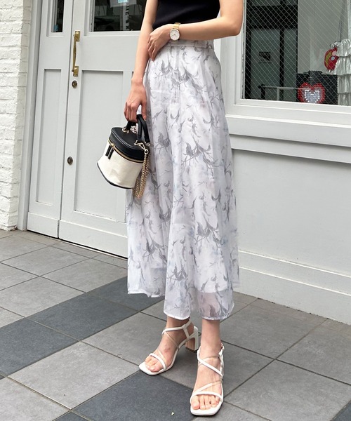 INGNI（イング）の「花柄オーガンジー／スカート（スカート・レディース・ブルー/イエロー・FREE）」の14枚目の写真