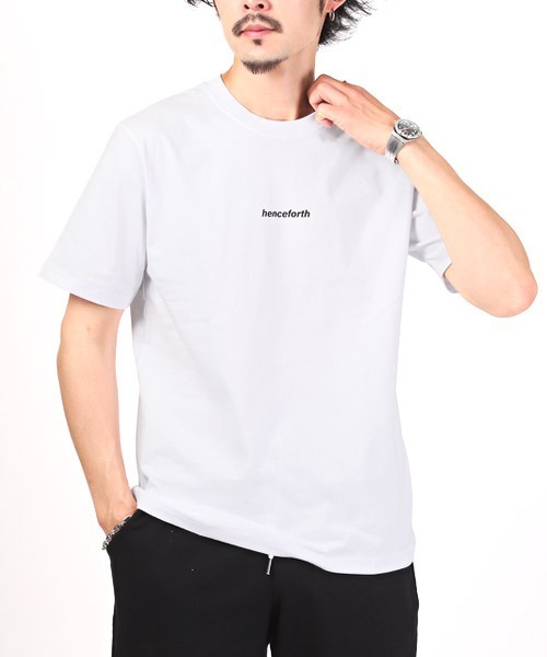 LUXSTYLE(ラグスタイル)の「TRAP/U(トラップユー)ロゴプリント半袖Tシャツ(Tシャツ/カットソー・メンズ・ホワイト/ブラック/ブルー・L/M)」の1枚目の写真