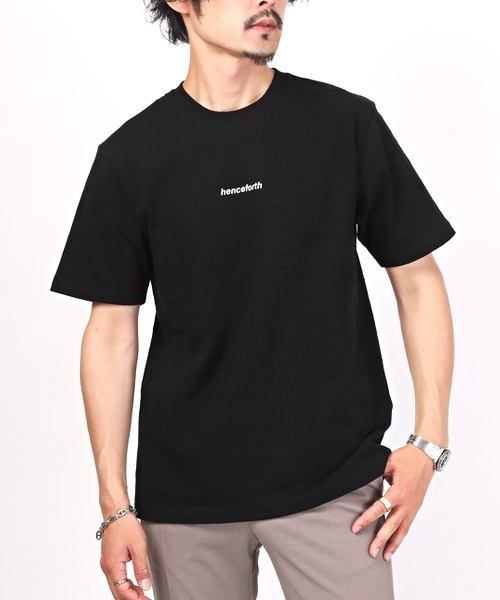 LUXSTYLE(ラグスタイル)の「TRAP/U(トラップユー)ロゴプリント半袖Tシャツ(Tシャツ/カットソー・メンズ・ホワイト/ブラック/ブルー・L/M)」の2枚目の写真