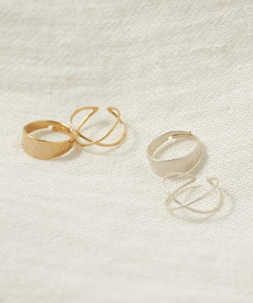 collex（コレックス）の「【Ljud/ユード】ツチメシェイプリング&クロスリングセット（リング・レディース・シルバー/ゴールド・フリー）」の3枚目の写真
