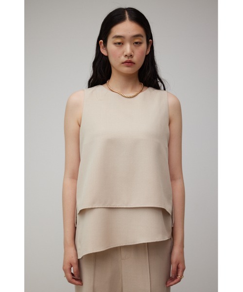 AZUL by moussy（アズールバイマウジー）の「リネンライクレイヤードノースリーブトップス（シャツ/ブラウス・レディース・ブラック/ライトベージュ・SMALL/MEDIUM）」の15枚目の写真