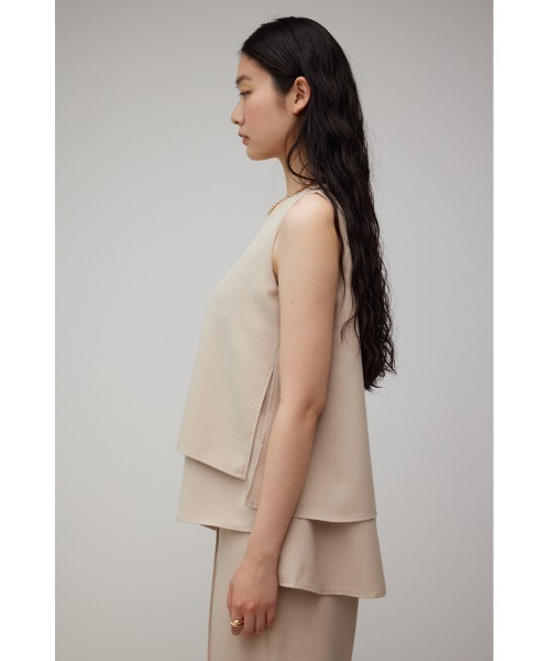 AZUL by moussy（アズールバイマウジー）の「リネンライクレイヤードノースリーブトップス（シャツ/ブラウス・レディース・ブラック/ライトベージュ・SMALL/MEDIUM）」の16枚目の写真