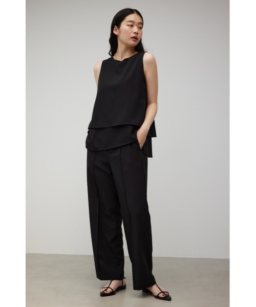 AZUL by moussy（アズールバイマウジー）の「リネンライクレイヤードノースリーブトップス（シャツ/ブラウス・レディース・ブラック/ライトベージュ・SMALL/MEDIUM）」の5枚目の写真