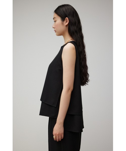 AZUL by moussy（アズールバイマウジー）の「リネンライクレイヤードノースリーブトップス（シャツ/ブラウス・レディース・ブラック/ライトベージュ・SMALL/MEDIUM）」の7枚目の写真